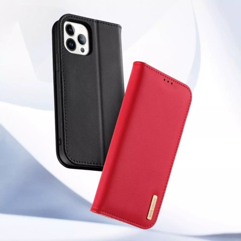 Dux Ducis Dux Ducis Hivo skórzane etui z klapką pokrowiec ze skóry naturalnej portfel na karty i dokumenty iPhone 14 Pro Max brązowy Dux Ducis Dux Ducis Hivo skórzane etui z klapką pokrowiec ze skóry naturalnej portfel na karty i dokumenty iPhone 14 Pro Max brązowy