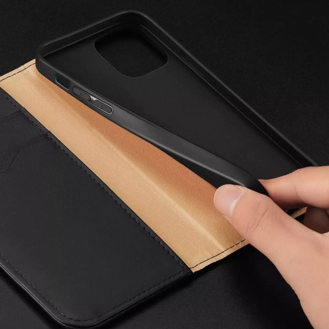 Dux Ducis Dux Ducis Hivo skórzane etui z klapką pokrowiec ze skóry naturalnej portfel na karty i dokumenty iPhone 14 Pro Max brązowy Dux Ducis Dux Ducis Hivo skórzane etui z klapką pokrowiec ze skóry naturalnej portfel na karty i dokumenty iPhone 14 Pro Max brązowy