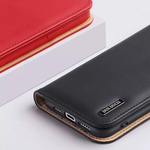 Dux Ducis Dux Ducis Hivo skórzane etui z klapką pokrowiec ze skóry naturalnej portfel na karty i dokumenty iPhone 14 Pro Max czerwony Dux Ducis Dux Ducis Hivo skórzane etui z klapką pokrowiec ze skóry naturalnej portfel na karty i dokumenty iPhone 14 Pro Max czerwony