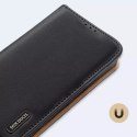 Dux Ducis Dux Ducis Hivo skórzane etui z klapką pokrowiec ze skóry naturalnej portfel na karty i dokumenty iPhone 14 Pro Max czerwony