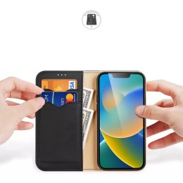 Dux Ducis Dux Ducis Hivo skórzane etui z klapką pokrowiec ze skóry naturalnej portfel na karty i dokumenty iPhone 14 czarny
