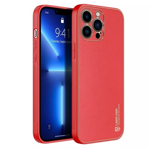 Dux Ducis Dux Ducis Yolo eleganckie etui pokrowiec ze skóry ekologicznej iPhone 13 Pro Max czerwony Dux Ducis Dux Ducis Yolo eleganckie etui pokrowiec ze skóry ekologicznej iPhone 13 Pro Max czerwony
