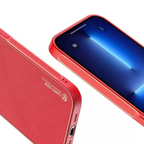 Dux Ducis Dux Ducis Yolo eleganckie etui pokrowiec ze skóry ekologicznej iPhone 13 Pro Max czerwony Dux Ducis Dux Ducis Yolo eleganckie etui pokrowiec ze skóry ekologicznej iPhone 13 Pro Max czerwony