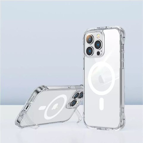 Joyroom Joyroom Magnetic Defender magnetyczne etui do iPhone 14 Pro Max pancerny pokrowiec z haczykami podstawką przezroczysty (kompatyb Joyroom Joyroom Magnetic Defender magnetyczne etui do iPhone 14 Pro Max pancerny pokrowiec z haczykami podstawką przezroczysty (kompatyb