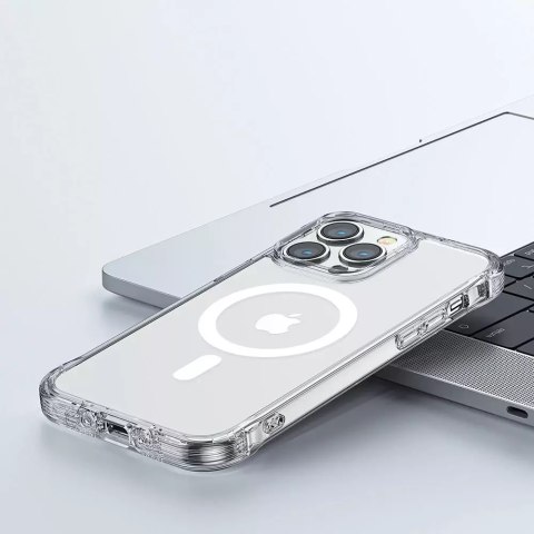 Joyroom Joyroom Magnetic Defender magnetyczne etui do iPhone 14 Pro Max pancerny pokrowiec z haczykami podstawką przezroczysty (kompatyb Joyroom Joyroom Magnetic Defender magnetyczne etui do iPhone 14 Pro Max pancerny pokrowiec z haczykami podstawką przezroczysty (kompatyb
