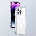 Joyroom Joyroom Magnetic Defender magnetyczne etui do iPhone 14 Pro Max pancerny pokrowiec z haczykami podstawką przezroczysty (kompatyb