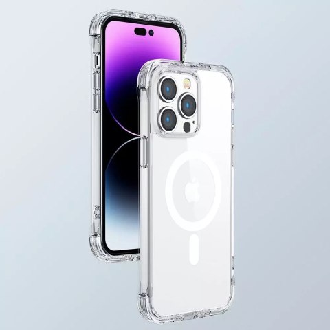 Joyroom Joyroom Magnetic Defender magnetyczne etui do iPhone 14 Pro Max pancerny pokrowiec z haczykami podstawką przezroczysty (kompatyb Joyroom Joyroom Magnetic Defender magnetyczne etui do iPhone 14 Pro Max pancerny pokrowiec z haczykami podstawką przezroczysty (kompatyb