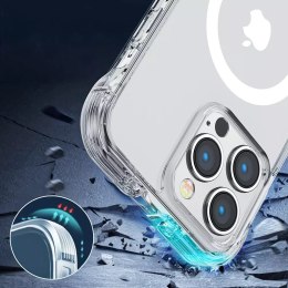 Joyroom Joyroom Magnetic Defender magnetyczne etui do iPhone 14 pancerny pokrowiec z haczykami podstawką przezroczysty (kompatybilne z M