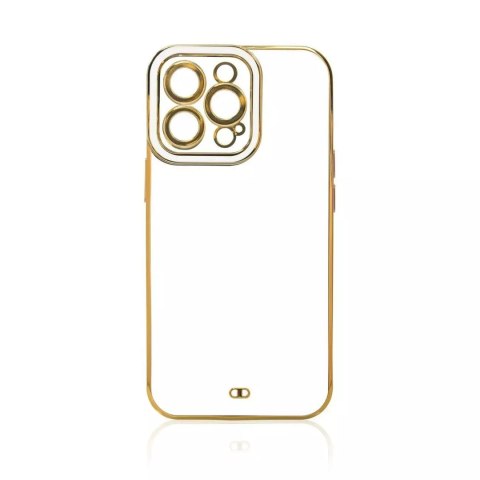 ProducentTymczasowy Fashion Case etui do Samsung Galaxy A12 5G żelowy pokrowiec ze złotą ramką biały ProducentTymczasowy Fashion Case etui do Samsung Galaxy A12 5G żelowy pokrowiec ze złotą ramką biały