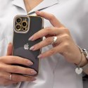 ProducentTymczasowy Fashion Case etui do Samsung Galaxy A12 5G żelowy pokrowiec ze złotą ramką biały