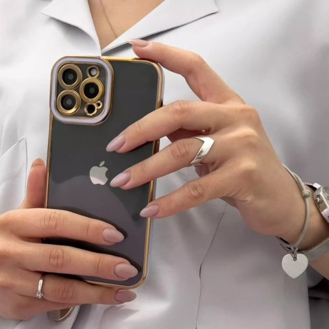 ProducentTymczasowy Fashion Case etui do Samsung Galaxy A12 5G żelowy pokrowiec ze złotą ramką biały ProducentTymczasowy Fashion Case etui do Samsung Galaxy A12 5G żelowy pokrowiec ze złotą ramką biały