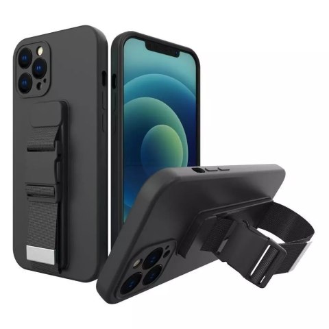 ProducentTymczasowy Rope Case silikonowe etui ze smyczą torebka smycz pasek do Samsung Galaxy A23 czarny ProducentTymczasowy Rope Case silikonowe etui ze smyczą torebka smycz pasek do Samsung Galaxy A23 czarny