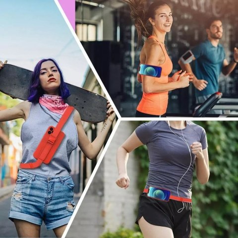 ProducentTymczasowy Rope Case silikonowe etui ze smyczą torebka smycz pasek do Samsung Galaxy A23 różowy ProducentTymczasowy Rope Case silikonowe etui ze smyczą torebka smycz pasek do Samsung Galaxy A23 różowy
