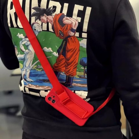 ProducentTymczasowy Rope Case silikonowe etui ze smyczą torebka smycz pasek do Samsung Galaxy A23 różowy ProducentTymczasowy Rope Case silikonowe etui ze smyczą torebka smycz pasek do Samsung Galaxy A23 różowy
