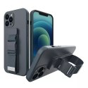 ProducentTymczasowy Rope Case silikonowe etui ze smyczą torebka smycz pasek do Samsung Galaxy S21 FE granatowy