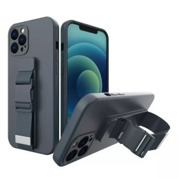 ProducentTymczasowy Rope Case silikonowe etui ze smyczą torebka smycz pasek do Samsung Galaxy S21 FE granatowy