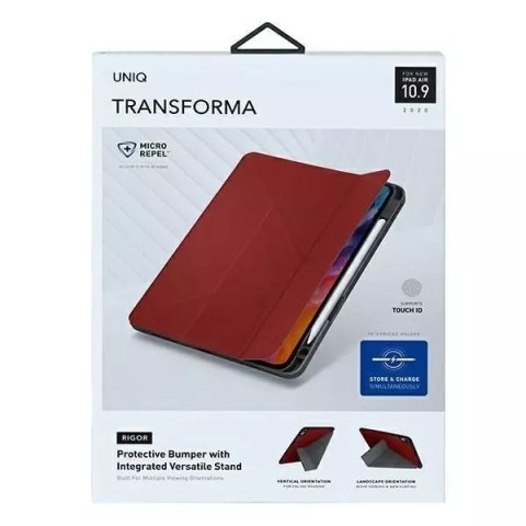 UNIQ UNIQ etui Transforma Rigor iPad Air 10,9" 11" (2020/2022/2024) czerwony/coral red Atnimicrobial UNIQ UNIQ etui Transforma Rigor iPad Air 10,9" 11" (2020/2022/2024) czerwony/coral red Atnimicrobial