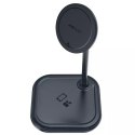 Acefast Acefast bezprzewodowa ładowarka Qi 15W do iPhone (z MagSafe) i Apple AirPods stojak podstawka uchwyt magnetyczny szary (E6 grey)