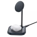 Acefast Acefast bezprzewodowa ładowarka Qi 15W do iPhone (z MagSafe) i Apple AirPods stojak podstawka uchwyt magnetyczny szary (E6 grey)