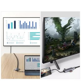 Choetech Choetech 7w1 wielofunkcyjny HUB USB Typ C - 3x USB 3.2 Gen 1 / czytnik kart SD i TF / HDMI 4K 30Hz / USB Typ C szary (HUB-M19 gr