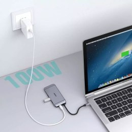 Choetech Choetech 9w1 wielofunkcyjny HUB USB Typ C - 3x USB 3.2 Gen 1 / czytnik kart SD i TF / HDMI 4K 30Hz / VGA Full HD 60Hz / USB Typ 