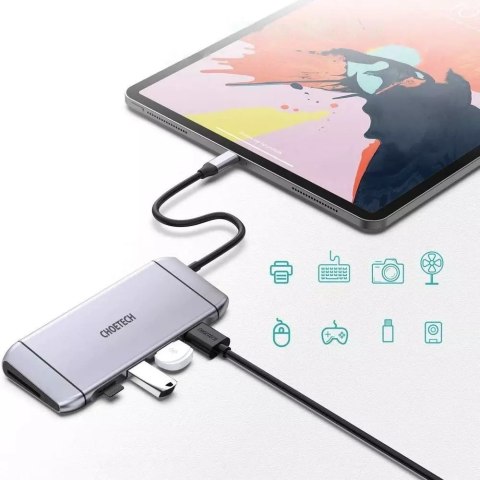 Choetech Choetech 9w1 wielofunkcyjny HUB USB Typ C - 3x USB 3.2 Gen 1 / czytnik kart SD i TF / HDMI 4K 30Hz / VGA Full HD 60Hz / USB Typ Choetech Choetech 9w1 wielofunkcyjny HUB USB Typ C - 3x USB 3.2 Gen 1 / czytnik kart SD i TF / HDMI 4K 30Hz / VGA Full HD 60Hz / USB Typ