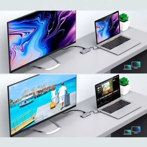 Choetech Choetech 9w1 wielofunkcyjny HUB USB Typ C - 3x USB 3.2 Gen 1 / czytnik kart SD i TF / HDMI 4K 30Hz / VGA Full HD 60Hz / USB Typ Choetech Choetech 9w1 wielofunkcyjny HUB USB Typ C - 3x USB 3.2 Gen 1 / czytnik kart SD i TF / HDMI 4K 30Hz / VGA Full HD 60Hz / USB Typ