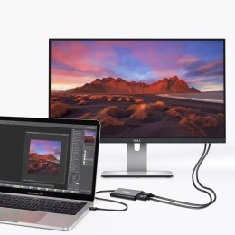 Choetech Choetech adapter przejściówka rozdzielacz USB Typ C Thunderbolt 3 (40Gbps) - 2x DisplayPort 4K 60Hz czarny (HUB-D03)