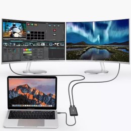 Choetech Choetech adapter przejściówka rozdzielacz USB Typ C Thunderbolt 3 (40Gbps) - 2x DisplayPort 4K 60Hz czarny (HUB-D03)