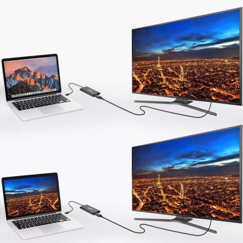Choetech Choetech adapter przejściówka rozdzielacz USB Typ C Thunderbolt 3 (40Gbps) - 2x DisplayPort 4K 60Hz czarny (HUB-D03) Choetech Choetech adapter przejściówka rozdzielacz USB Typ C Thunderbolt 3 (40Gbps) - 2x DisplayPort 4K 60Hz czarny (HUB-D03)