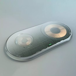 Choetech Choetech ładowarka bezprzewodowa Qi 2w1 do smartfonów / Apple Watch ze stojakiem (MFI) USB Typ C biały (T317)