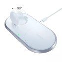 Choetech Choetech ładowarka bezprzewodowa Qi 2w1 do smartfonów / Apple Watch ze stojakiem (MFI) USB Typ C biały (T317)