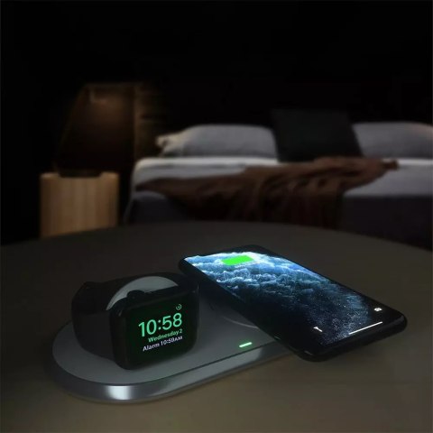 Choetech Choetech ładowarka bezprzewodowa Qi 2w1 do smartfonów / Apple Watch ze stojakiem (MFI) USB Typ C biały (T317) Choetech Choetech ładowarka bezprzewodowa Qi 2w1 do smartfonów / Apple Watch ze stojakiem (MFI) USB Typ C biały (T317)