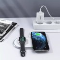 Choetech Choetech ładowarka bezprzewodowa Qi 2w1 do smartfonów / Apple Watch ze stojakiem (MFI) USB Typ C biały (T317)