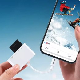Joyroom Joyroom HUB wielofunkcyjny adapter OTG Lightning - USB 3.2 Gen 1 (3.0, 3.1 Gen 1) / czytnik kart SD, TF / Lightning biały (S-H14
