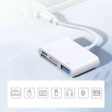 Joyroom Joyroom HUB wielofunkcyjny adapter OTG Lightning - USB 3.2 Gen 1 (3.0, 3.1 Gen 1) / czytnik kart SD, TF / Lightning biały (S-H14