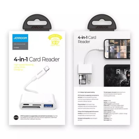 Joyroom Joyroom HUB wielofunkcyjny adapter OTG Lightning - USB 3.2 Gen 1 (3.0, 3.1 Gen 1) / czytnik kart SD, TF / Lightning biały (S-H14 Joyroom Joyroom HUB wielofunkcyjny adapter OTG Lightning - USB 3.2 Gen 1 (3.0, 3.1 Gen 1) / czytnik kart SD, TF / Lightning biały (S-H14
