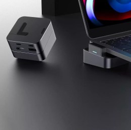 Joyroom Joyroom podstawka wielofunkcyjny HUB USB Typ C - USB 3.0 / RJ45 / HDMI / USB Typ C / Thunderbolt do MacBook Pro szary (S-H121 Gr