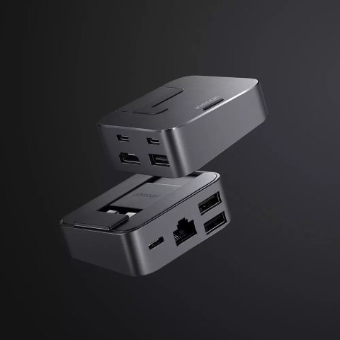 Joyroom Joyroom podstawka wielofunkcyjny HUB USB Typ C - USB 3.0 / RJ45 / HDMI / USB Typ C / Thunderbolt do MacBook Pro szary (S-H121 Gr Joyroom Joyroom podstawka wielofunkcyjny HUB USB Typ C - USB 3.0 / RJ45 / HDMI / USB Typ C / Thunderbolt do MacBook Pro szary (S-H121 Gr