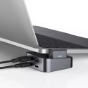Joyroom Joyroom podstawka wielofunkcyjny HUB USB Typ C - USB 3.0 / RJ45 / HDMI / USB Typ C / Thunderbolt do MacBook Pro szary (S-H121 Gr