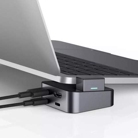 Joyroom Joyroom podstawka wielofunkcyjny HUB USB Typ C - USB 3.0 / RJ45 / HDMI / USB Typ C / Thunderbolt do MacBook Pro szary (S-H121 Gr Joyroom Joyroom podstawka wielofunkcyjny HUB USB Typ C - USB 3.0 / RJ45 / HDMI / USB Typ C / Thunderbolt do MacBook Pro szary (S-H121 Gr