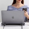 Joyroom Joyroom podstawka wielofunkcyjny HUB USB Typ C - USB 3.0 / RJ45 / HDMI / USB Typ C / Thunderbolt do MacBook Pro szary (S-H121 Gr