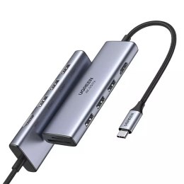 UGreen Ugreen 6w1 wielofunkcyjny HUB USB Typ C - 3x USB 3.2 Gen 1 / HDMI 4K 60Hz / czytnik kart SD i TF szary (60383 CM511)