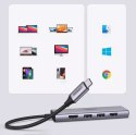 UGreen Ugreen 6w1 wielofunkcyjny HUB USB Typ C - 3x USB 3.2 Gen 1 / HDMI 4K 60Hz / czytnik kart SD i TF szary (60383 CM511)