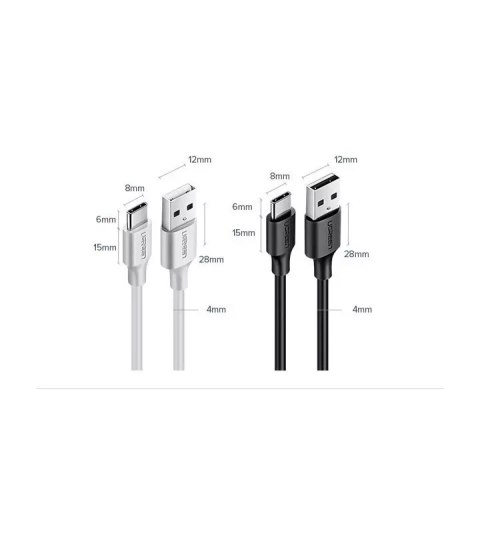 UGreen Ugreen kabel przewód USB - USB Typ C 2 A 2m czarny (60118) UGreen Ugreen kabel przewód USB - USB Typ C 2 A 2m czarny (60118)