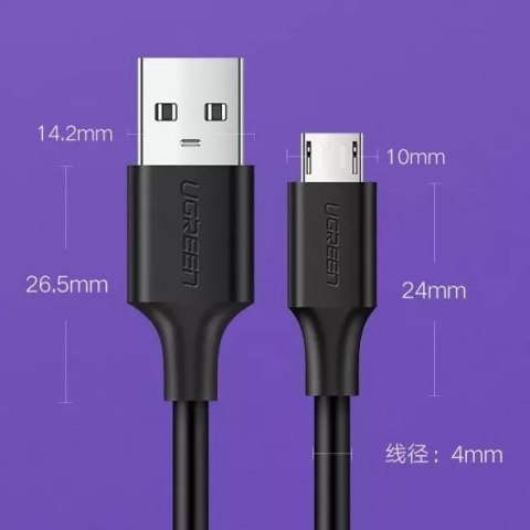UGreen Ugreen kabel przewód USB - micro USB 2,4 A 480 Mbps 1,5 m czarny (US289 60137) UGreen Ugreen kabel przewód USB - micro USB 2,4 A 480 Mbps 1,5 m czarny (US289 60137)