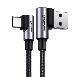 UGreen Ugreen kątowy kabel przewód USB - USB Typ C Quick Charge 3.0 QC3.0 3 A 2 m szary (US176 20857)