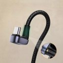 UGreen Ugreen nylonowy kątowy kabel przewód USB - USB Typ C 1 m 3 A 18 W Quick Charge AFC FCP dla graczy szary (70313)