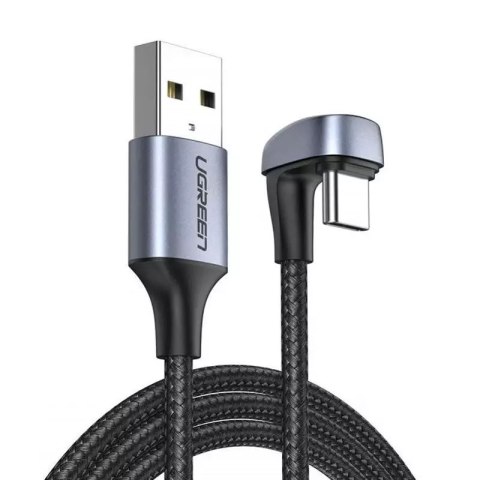 UGreen Ugreen nylonowy kątowy kabel przewód USB - USB Typ C 1 m 3 A 18 W Quick Charge AFC FCP dla graczy szary (70313) UGreen Ugreen nylonowy kątowy kabel przewód USB - USB Typ C 1 m 3 A 18 W Quick Charge AFC FCP dla graczy szary (70313)