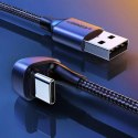 UGreen Ugreen nylonowy kątowy kabel przewód USB - USB Typ C 1 m 3 A 18 W Quick Charge AFC FCP dla graczy szary (70313)